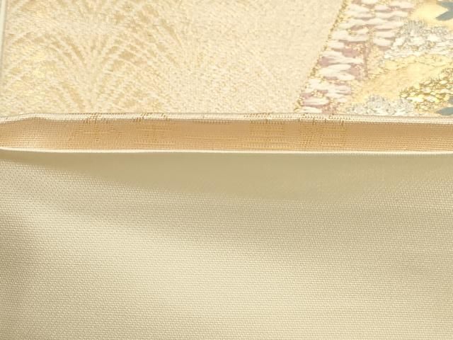 平和屋本店▼六通柄袋帯　唐織　山取花鳥文　本金二重箔　正絹　逸品　DABK5948sf