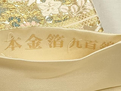 平和屋本店▼六通柄袋帯　九百錦　王朝華文　本金箔　正絹　逸品　DABK5965sf