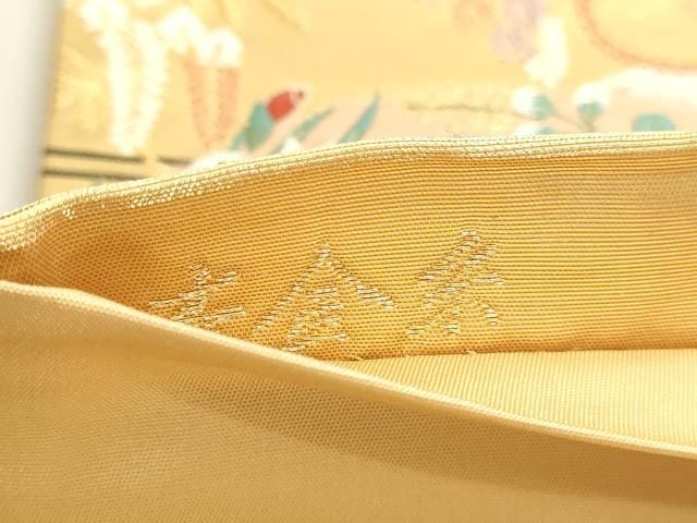 平和屋本店▼六通柄袋帯　唐織　秀花風彩紋　本金糸　正絹　逸品　DABK5972sf