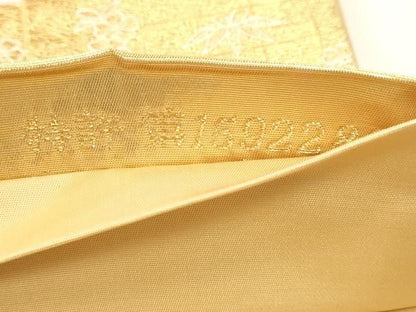 平和屋本店▼六通柄袋帯　唐織　秀花風彩紋　本金糸　正絹　逸品　DABK5972sf