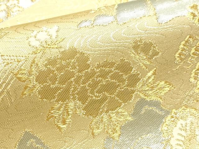平和屋本店▼六通柄袋帯　寿峰錦　風景文　24金　正絹　逸品　DABK5986sf