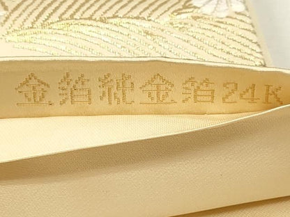 平和屋本店▼六通柄帯　唐織　京どんす　二重箔　金箔純金箔24ｋ　正絹　逸品　DABK5991sf