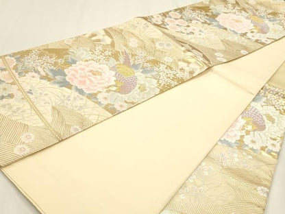平和屋本店▼六通柄帯　唐織　京どんす　二重箔　金箔純金箔24ｋ　正絹　逸品　DABK5991sf