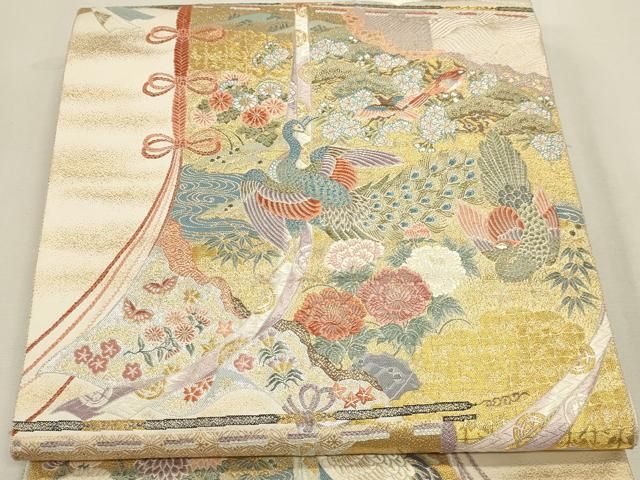 平和屋本店▼六通柄袋帯　桃山几帳競　本金箔　正絹　逸品　DABK5994sf