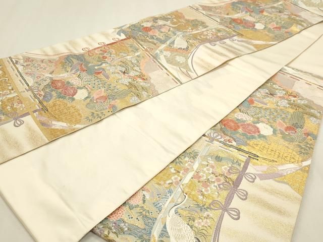 平和屋本店▼六通柄袋帯　桃山几帳競　本金箔　正絹　逸品　DABK5994sf