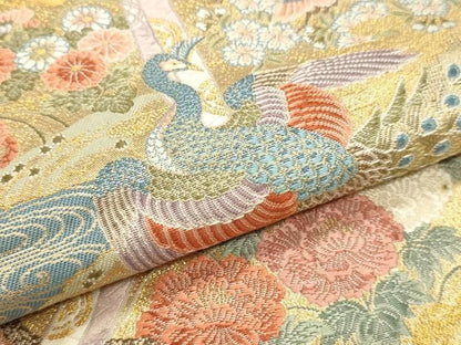 平和屋本店▼六通柄袋帯　桃山几帳競　本金箔　正絹　逸品　DABK5994sf