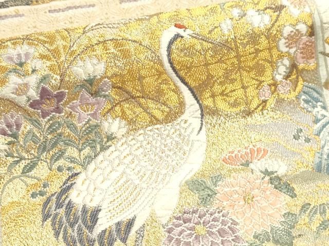 平和屋本店▼六通柄袋帯　桃山几帳競　本金箔　正絹　逸品　DABK5994sf