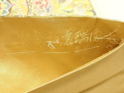 平和屋本店▼六通柄袋帯　唐織　富貴鏡裏端鳳文　本金上品箔　正絹　逸品　DABK5995sf