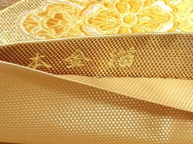 平和屋本店▼六通柄袋帯　花菱文　本金箔　正絹　逸品　DABK5996sf