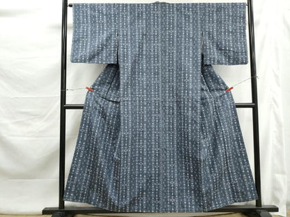 平和屋着物■上質な紬　幾何学間道　正絹　逸品　DABK6001qa