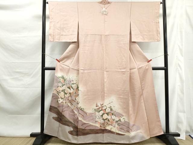 平和屋着物■豪華色留袖　駒刺繍　立波花車文　暈し染め　金彩　正絹　逸品　DABK6002qa