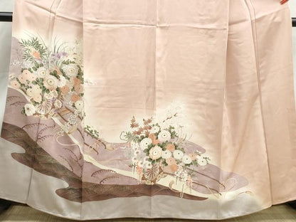 平和屋着物■豪華色留袖　駒刺繍　立波花車文　暈し染め　金彩　正絹　逸品　DABK6002qa