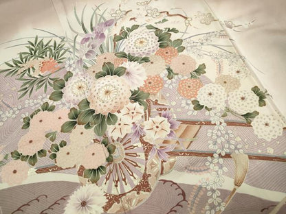 平和屋着物■豪華色留袖　駒刺繍　立波花車文　暈し染め　金彩　正絹　逸品　DABK6002qa