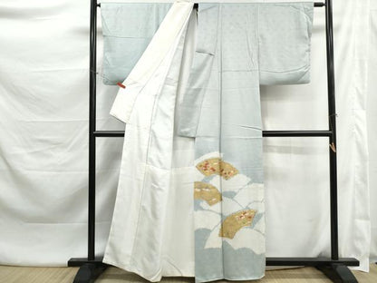 平和屋着物■豪華色留袖　駒刺繍　絞り　地紙花文　松竹梅　金彩　正絹　逸品　DABK6003qa