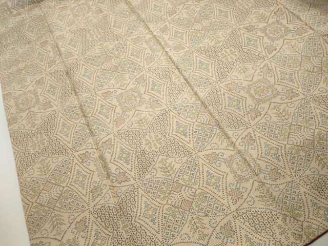 平和屋着物■上質な紬　幾何学花文　正絹　逸品　DABK6013qa