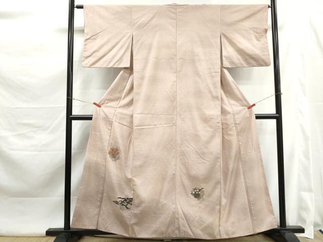 平和屋着物■訪問着　紬地　雪輪花松文　暈し染め　金彩　正絹　逸品　DABK6014qa