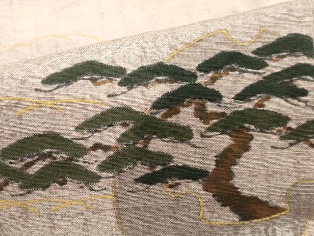 平和屋着物■訪問着　紬地　雪輪花松文　暈し染め　金彩　正絹　逸品　DABK6014qa