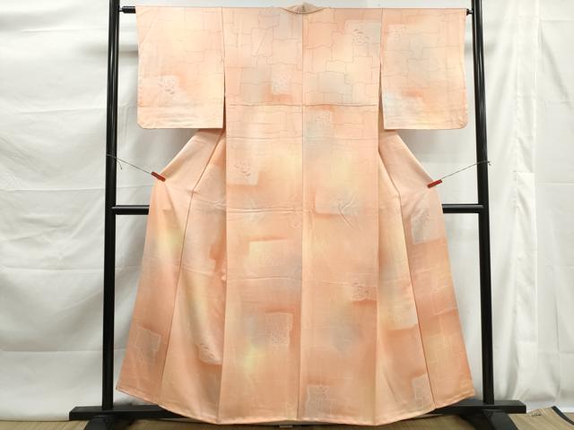 平和屋着物■上質な小紋　石畳文　暈し染め　正絹　逸品　DABK6018qa