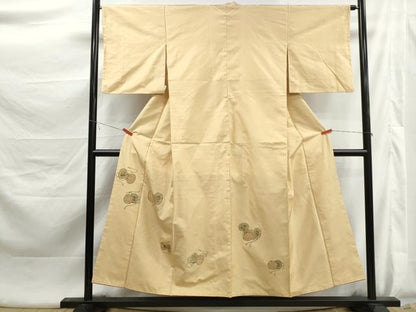 平和屋着物■京の名門・菱屋六右ェ門　紬　色留訪問着　鼓文　正絹　逸品　DABK6023qa