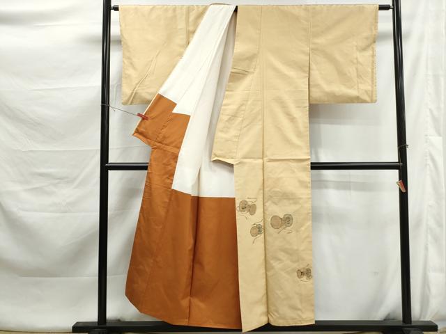 平和屋着物■京の名門・菱屋六右ェ門　紬　色留訪問着　鼓文　正絹　逸品　DABK6023qa