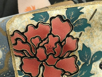 平和屋着物■豪華黒留袖　色紙枝花文　暈し染め　金彩　正絹　逸品　DABK6024qa