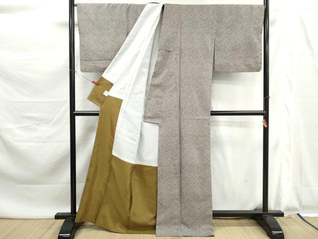 平和屋着物■小紋　鹿の子文　洗える着物　DABK6030qa
