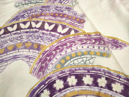 平和屋着物■豪華振袖　駒刺繍　青海波花蝶文　暈し染め　金彩　正絹　逸品　DABK6038qa