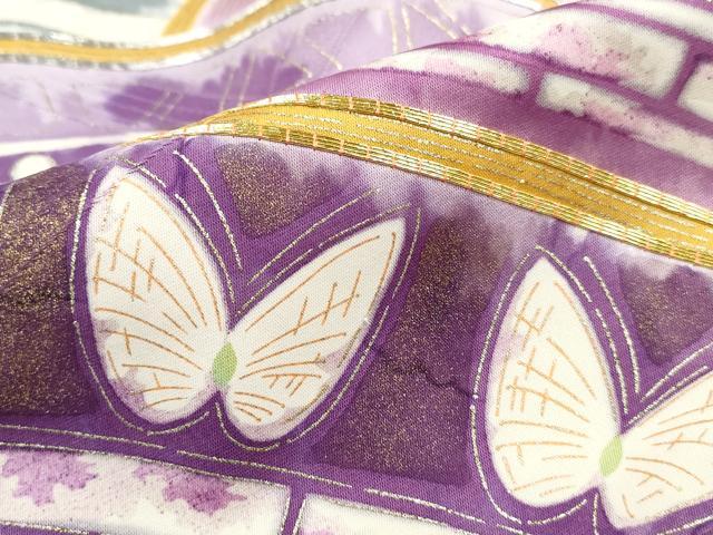 平和屋着物■豪華振袖　駒刺繍　青海波花蝶文　暈し染め　金彩　正絹　逸品　DABK6038qa
