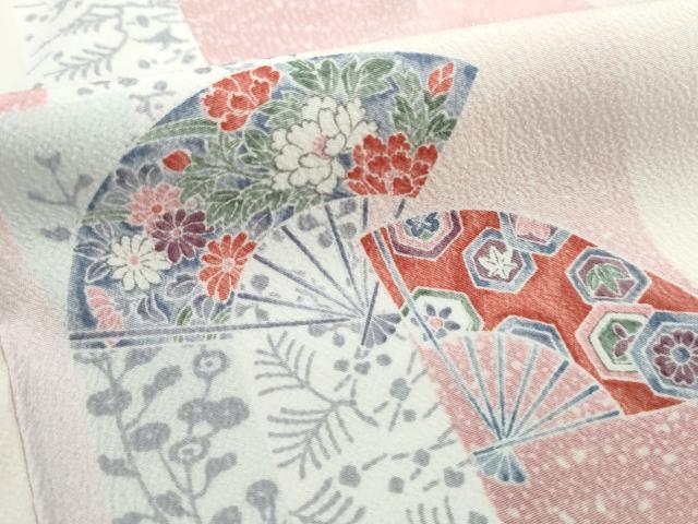 平和屋着物■小紋　扇面花間道　暈し染め　洗える着物　DABK6046qa