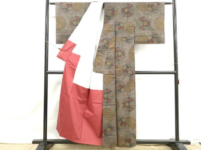 平和屋着物■本場大島紬　7マルキ　雪輪花文　正絹　逸品　未使用　DABK6063qa