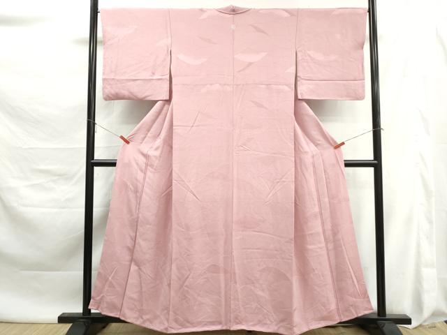 平和屋着物■上質な色無地　幾何学地紋　虹色　正絹　逸品　DABK6085qa