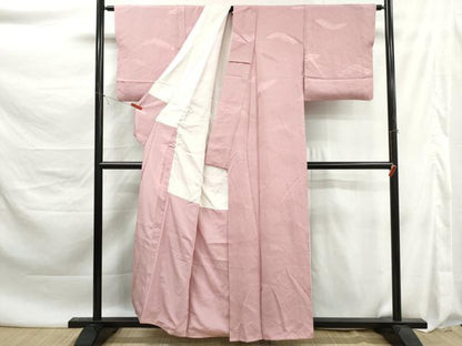 平和屋着物■上質な色無地　幾何学地紋　虹色　正絹　逸品　DABK6085qa