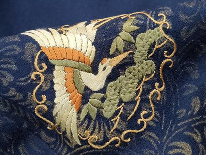平和屋着物■訪問着　刺繍　更紗花鳥文　金彩　正絹　逸品　DABK6095qa