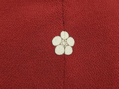 平和屋着物■上質な色無地　鬼しぼ縮緬　紅海老茶色　正絹　逸品　DABK6096qa