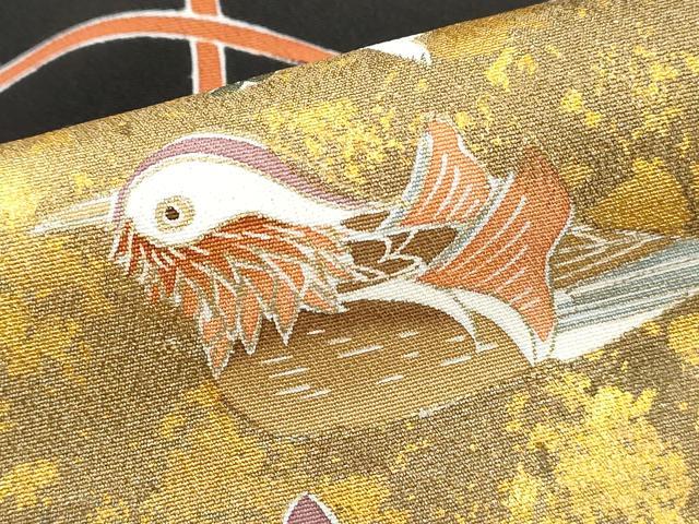 平和屋着物■豪華黒留袖　作家物　絵巻鴛鴦花文　松竹梅　金彩　正絹　逸品　DABK6101qa