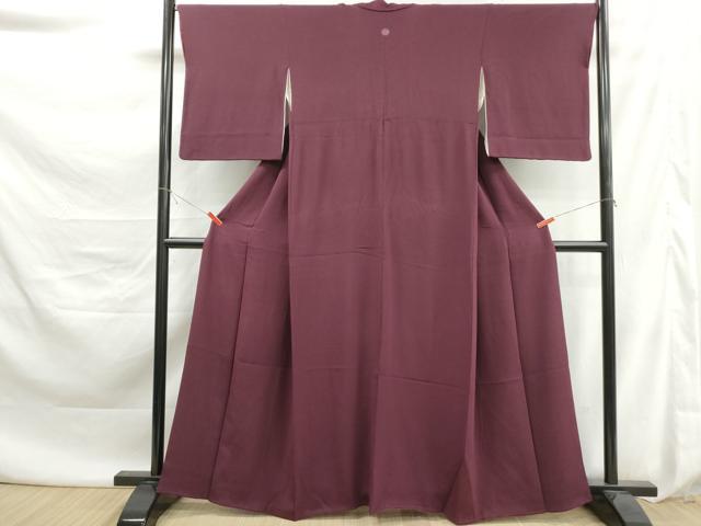 平和屋着物■上質な色無地　葡萄茶色　正絹　逸品　DABK6103qa