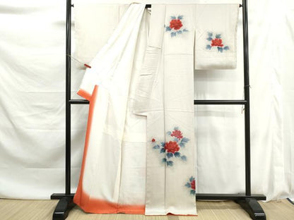 平和屋着物■訪問着　牡丹文　暈し染め　金彩　正絹　逸品　未使用　DABK6120qa