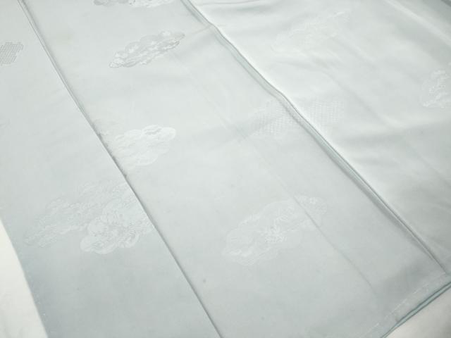 平和屋着物■上質な色無地　雲取り花地紋　月白色　正絹　逸品　DABK6127qa