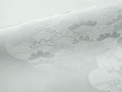 平和屋着物■上質な色無地　雲取り花地紋　月白色　正絹　逸品　DABK6127qa
