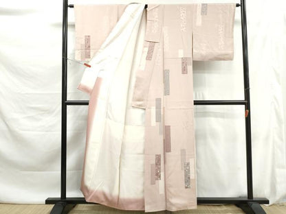 平和屋着物■上質な小紋　短冊花文　正絹　逸品　DABK6128qa