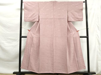 平和屋着物■上質な色無地　立波地紋　撫子色　正絹　逸品　DABK6131qa
