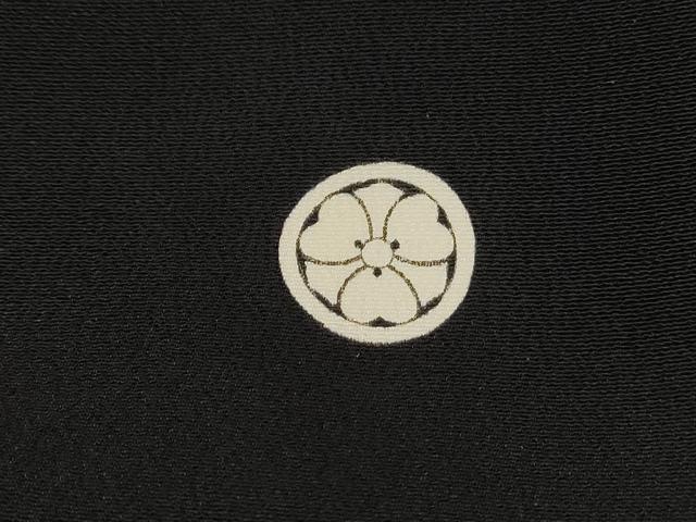 平和屋着物■豪華黒留袖　駒刺繍　枝葉文　金銀糸　正絹　逸品　DABK6132qa