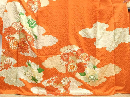 平和屋着物■豪華振袖　駒刺繍　雲取り花松文　金彩　正絹　逸品　DABK6133qa