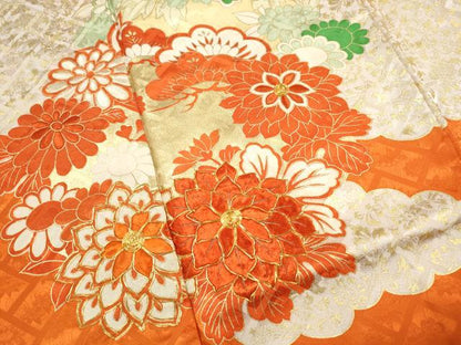 平和屋着物■豪華振袖　駒刺繍　雲取り花松文　金彩　正絹　逸品　DABK6133qa