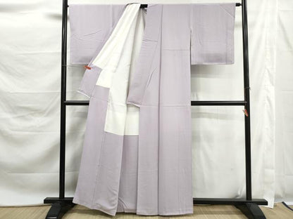 平和屋着物■上質な色無地　牡丹鼠色　正絹　逸品　DABK6135qa
