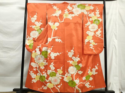 平和屋着物■豪華振袖　駒刺繍　枝梅文　金彩　正絹　逸品　DABK6140qa