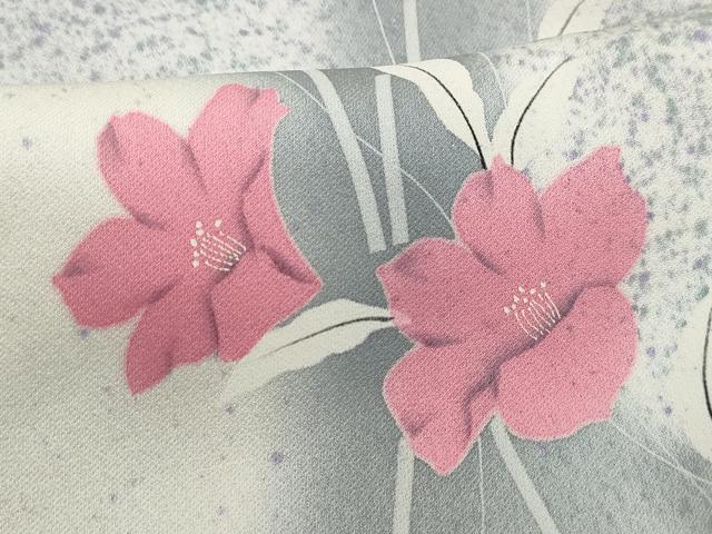 平和屋着物■上質な小紋　霞枝花文　暈し染め　正絹　逸品　DABK6142qa