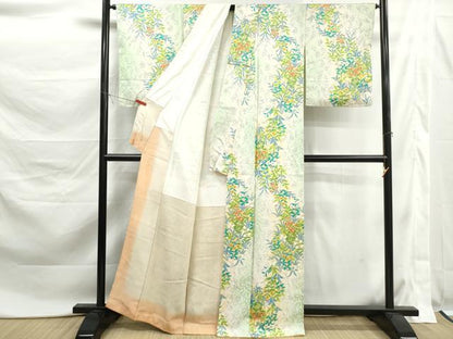 平和屋着物■上質な小紋　草花文　暈し染め　正絹　逸品　DABK6143qa