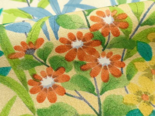 平和屋着物■上質な小紋　草花文　暈し染め　正絹　逸品　DABK6143qa