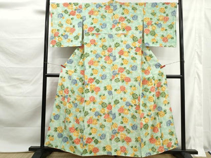 平和屋着物■上質な小紋　舞花文　暈し染め　正絹　逸品　DABK6147qa